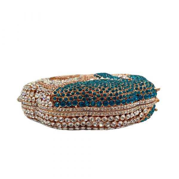 Round Blue Clutch Handbag New European Designer Style with Mermaid Pattern - Image 4