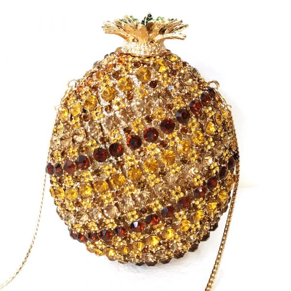 Stunning Pineapple Crystal Evening Bag for Women - Image 2