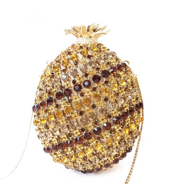 Stunning Pineapple Crystal Evening Bag for Women - Image 4