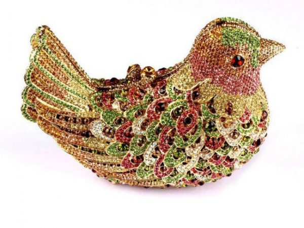 Cute Bird-Shaped Evening Bag Rhinestones Deco Golden Chain 15 Styles