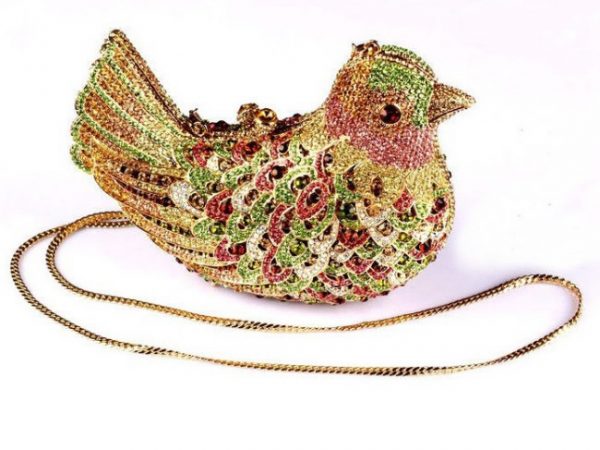 Cute Bird-Shaped Evening Bag Rhinestones Deco Golden Chain 15 Styles - Image 7