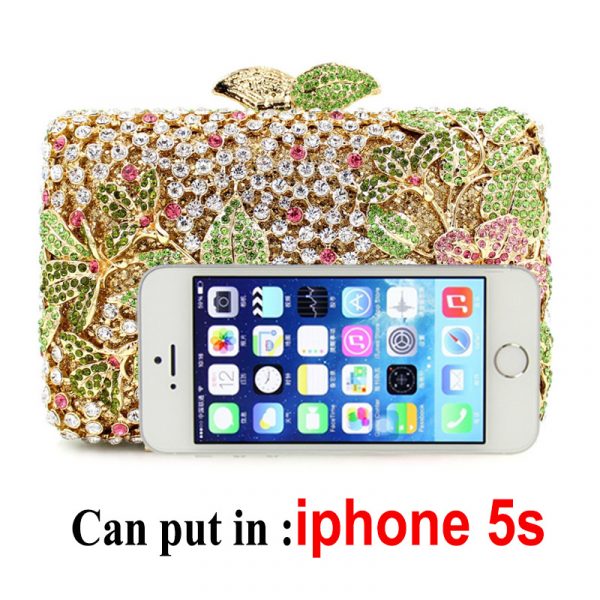 New Women Brand Rhinestones Square Floral Evening Clutch Bags Colored Crystals - Image 2