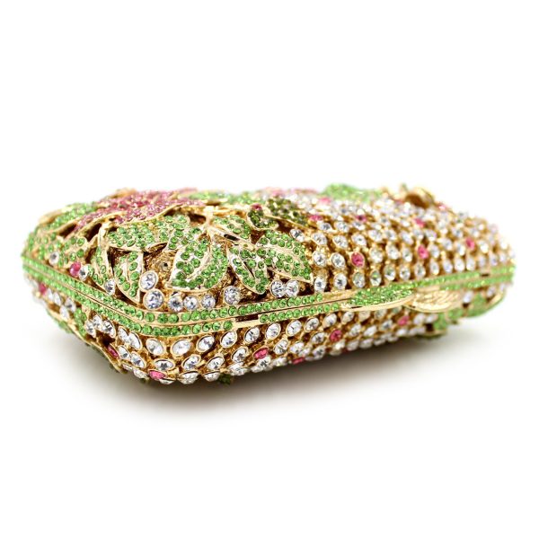 New Women Brand Rhinestones Square Floral Evening Clutch Bags Colored Crystals - Image 5