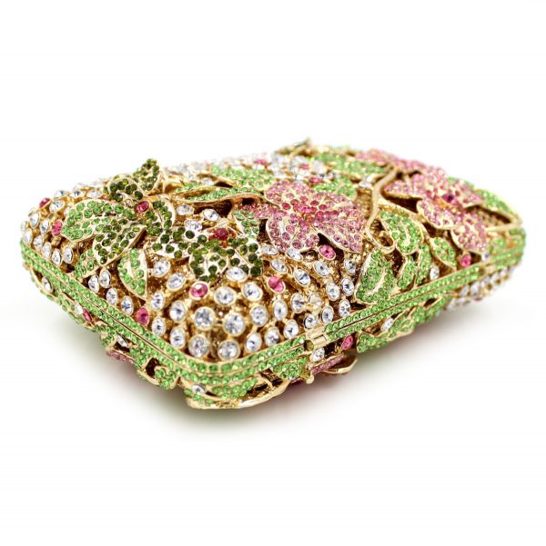 New Women Brand Rhinestones Square Floral Evening Clutch Bags Colored Crystals - Image 6