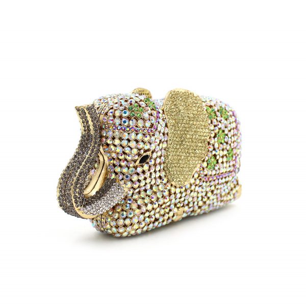 Cute Elephant Luxury Crystal Evening Clutch for Lady - Image 2