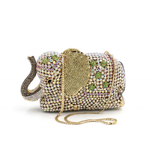 Cute Elephant Luxury Crystal Evening Clutch for Lady - Image 9